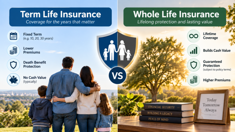 Term life vs whole life insurance comparison for families