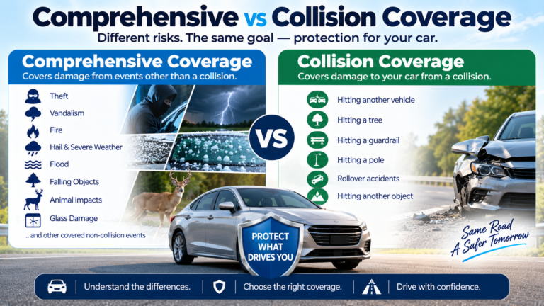 Comprehensive vs collision car insurance coverage comparison