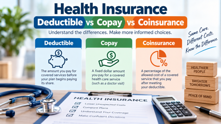 Health insurance deductible vs copay vs coinsurance comparison