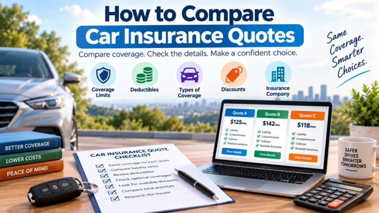 How to compare car insurance quotes by coverage, deductibles, discounts, and insurer