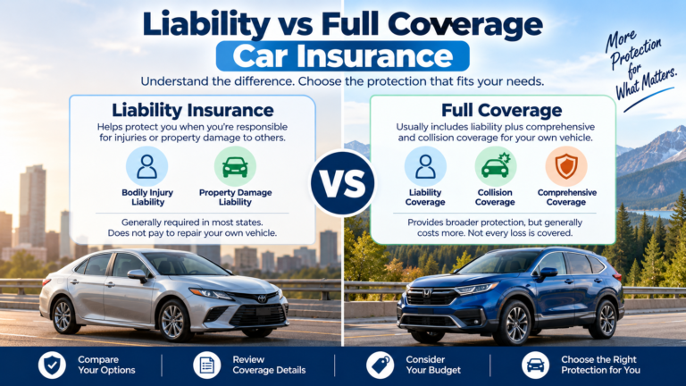 Liability vs full coverage car insurance comparison